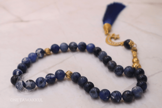 Blue Sodalite Stone 33 Prayer Beads Islamic Tasbeeh Handmade
