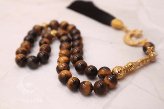 Yellow Tiger Eye Stone 33 Prayer Beads Islamic Tasbeeh Handmade