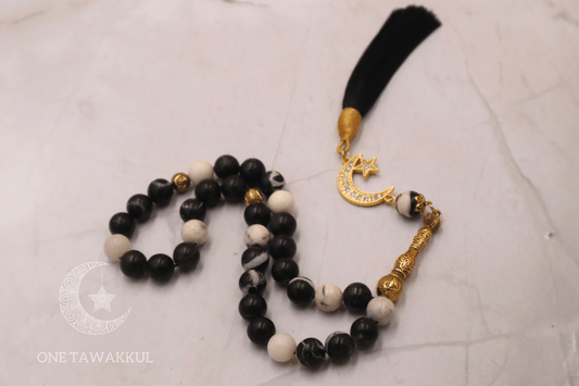 Zebra Jasper Stone 33 Prayer Beads Islamic Tasbeeh Handmade